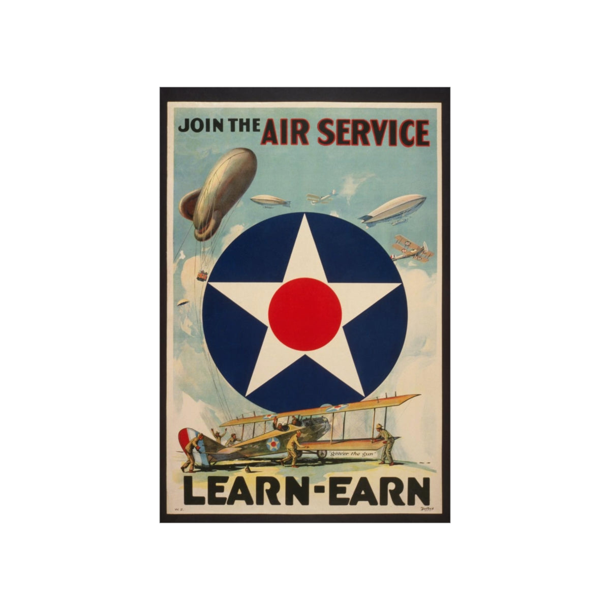 WWI "Join the Air Service" World War One recruitment Poster Reprint.  Free Shipping!