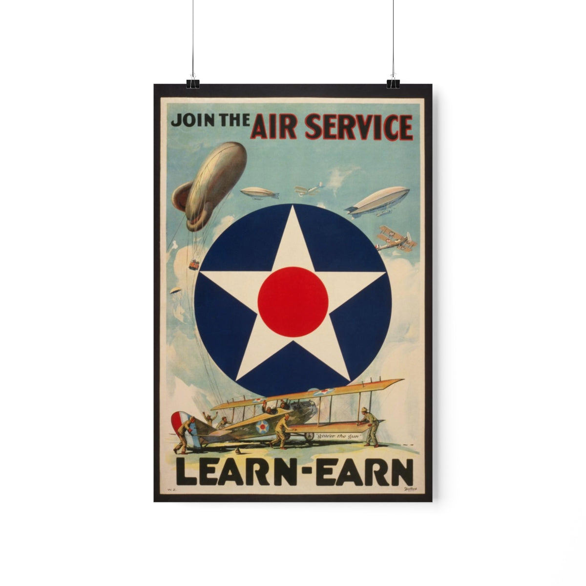 WWI "Join the Air Service" World War One recruitment Poster Reprint.  Free Shipping!