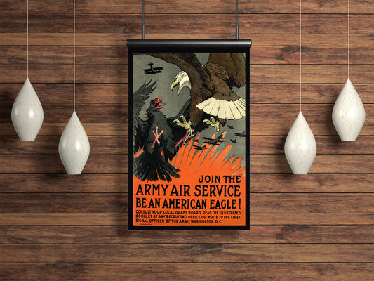 poster of two eagles fighting on wood background