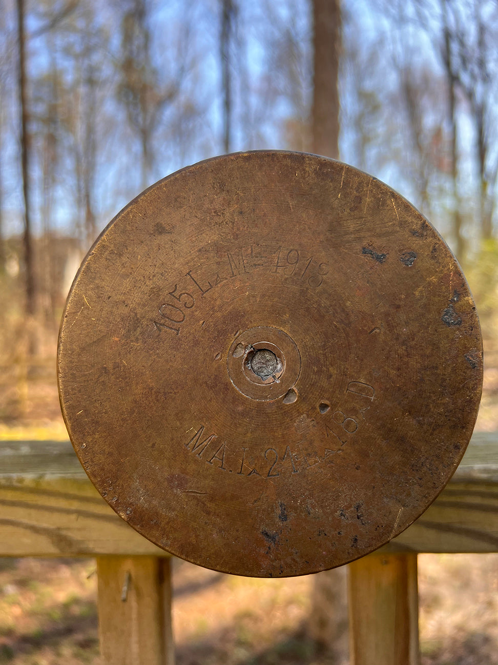 French 105mm Brass Casing - *INERT Relic*