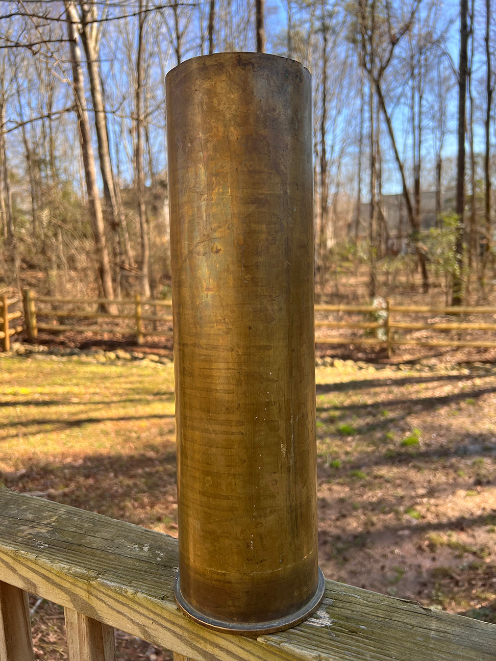 French 105mm Brass Casing - *INERT Relic*