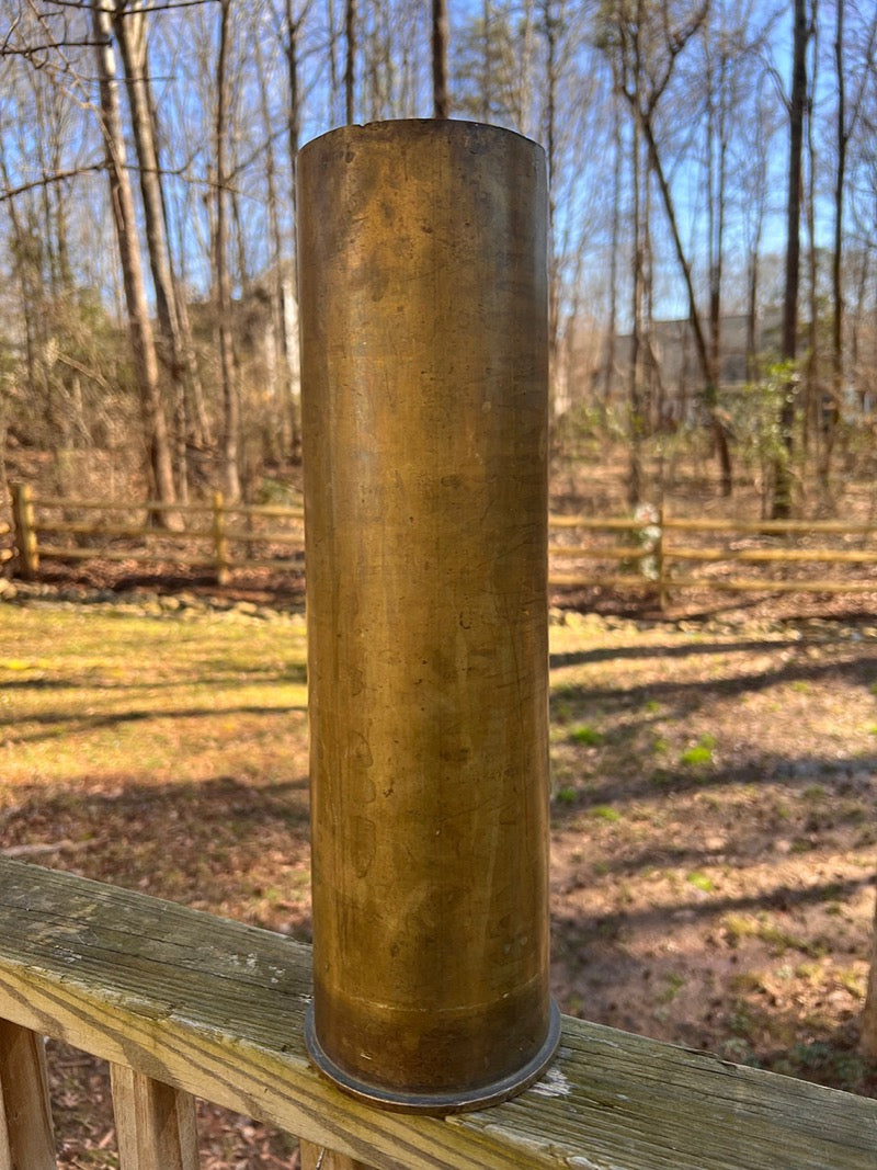 French 105mm Brass Casing - *INERT Relic*