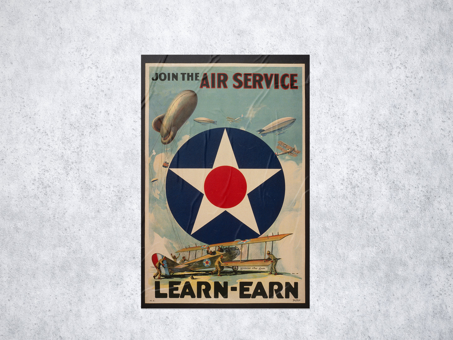 WWI "Join the Air Service" World War One recruitment Poster Reprint.  Free Shipping!