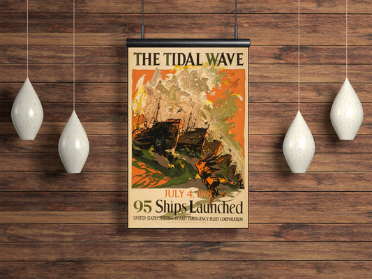 "The Tidal Wave - 95 Ships Launched"