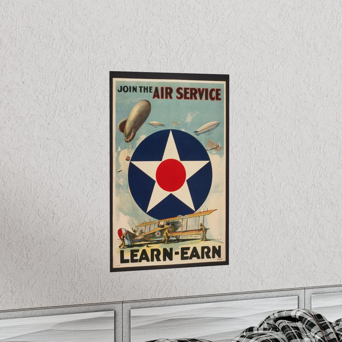 WWI "Join the Air Service" World War One recruitment Poster Reprint.  Free Shipping!