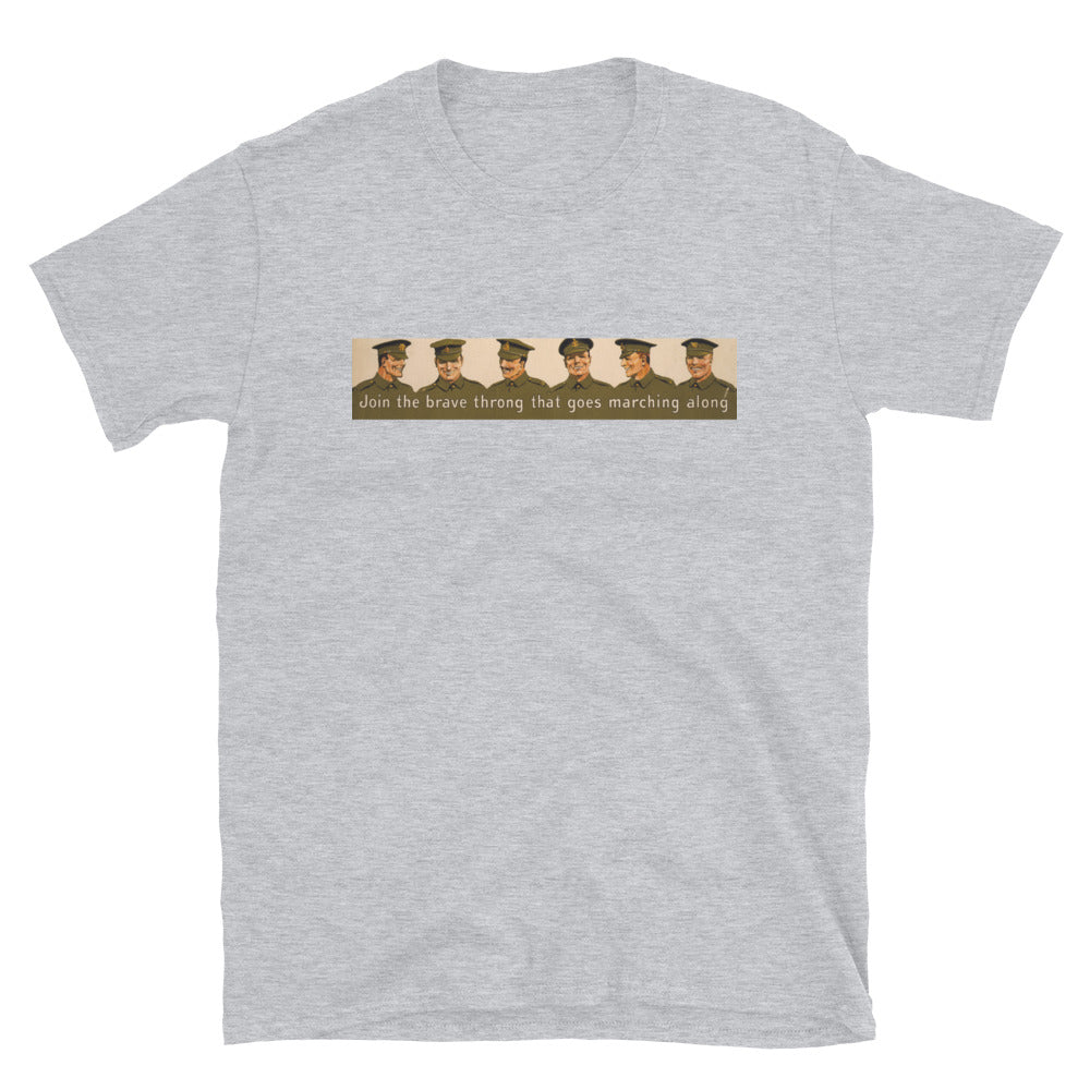 "Join the brave throng that goes marching along" WWI Poster T-shirt