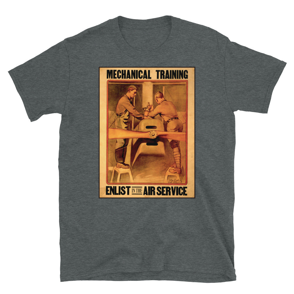 "Mechanical Training - Enlist in the Air Service" WWI Poster T-shirt