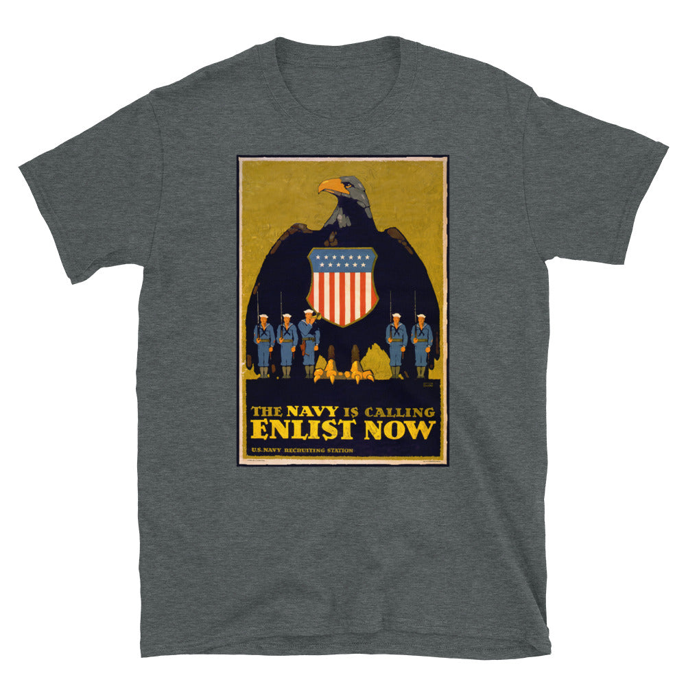 "The Navy is Calling - Enlist Now" WWI Poster T-shirt