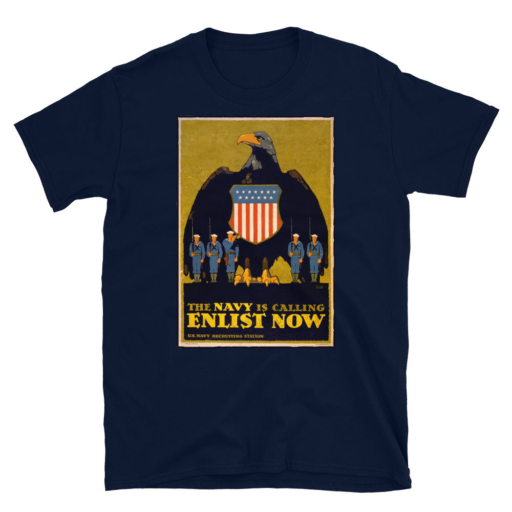 "The Navy is Calling - Enlist Now" WWI Poster T-shirt