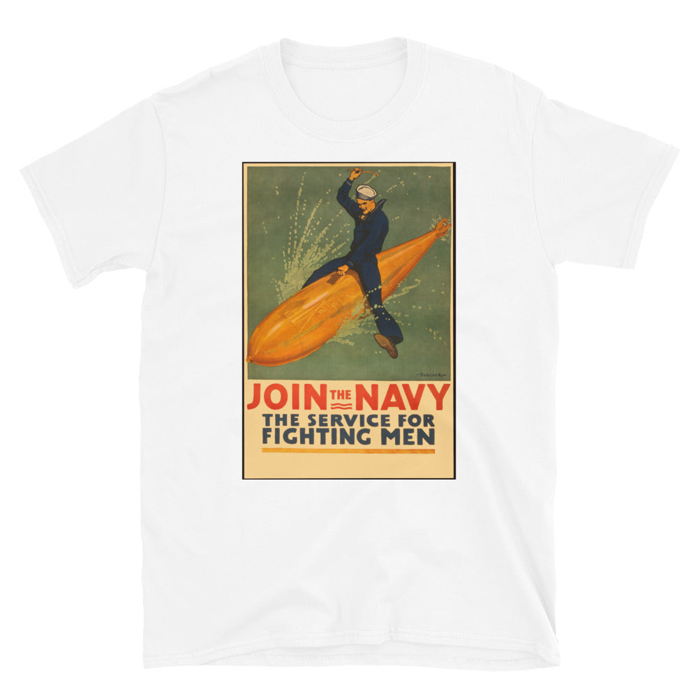 "Join the Navy - The Service for Fighting Men" WWI Poster T-shirt