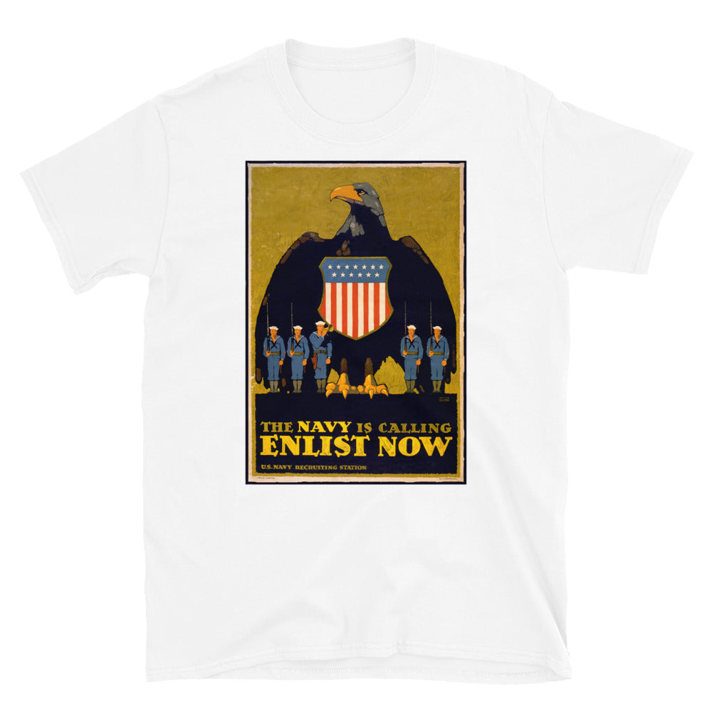 "The Navy is Calling - Enlist Now" WWI Poster T-shirt