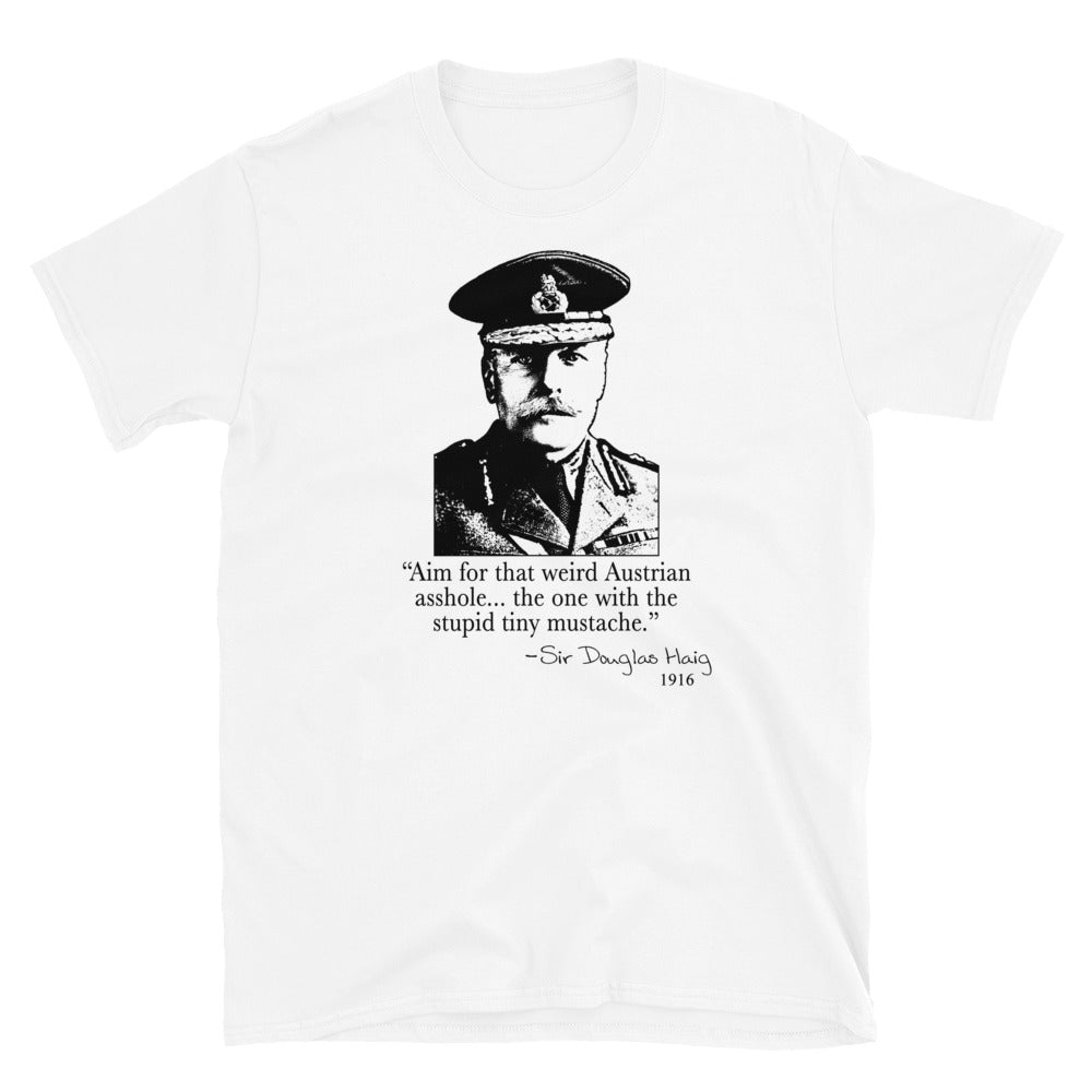 Picture of Douglas Haig on a black t-shirt